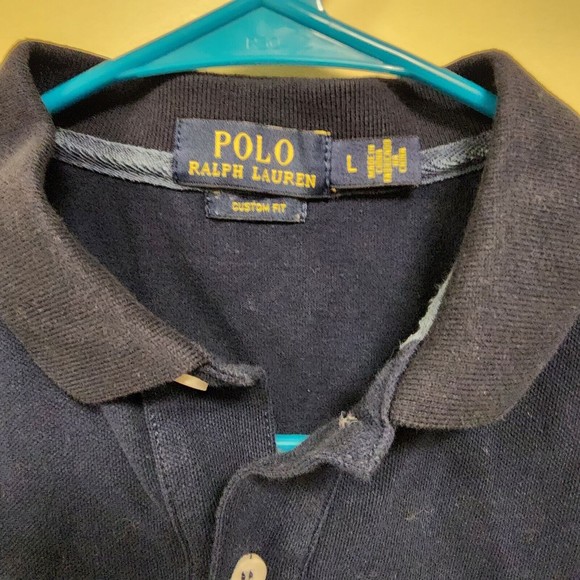 Ralph Lauren Polo Shirt Mens Black L Solid Red Logo - Picture 6 of 10